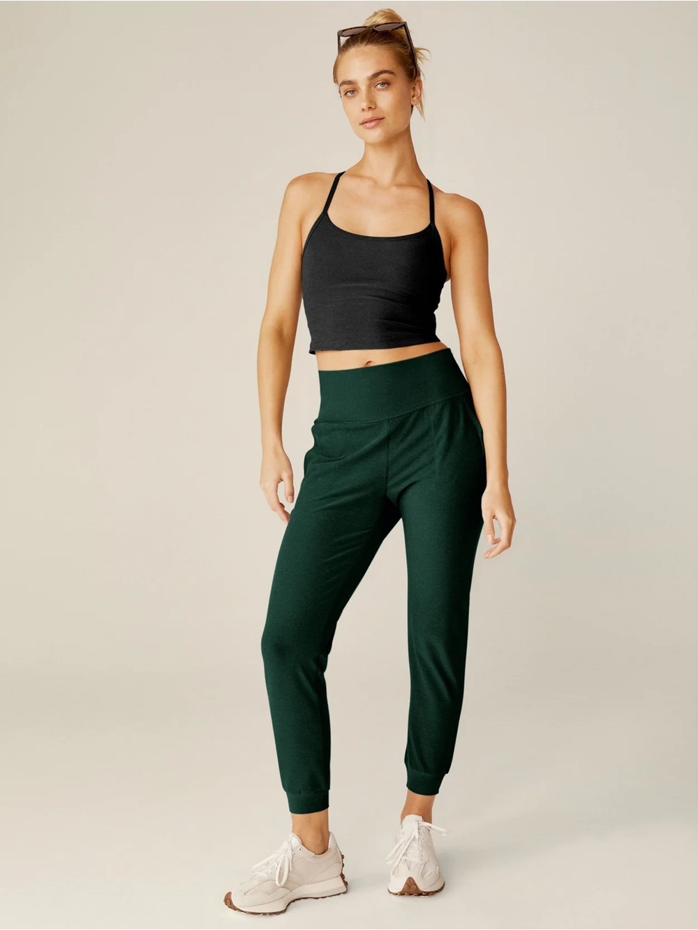 Beyond Yoga Spacedye Midi Jogger Dark Spruce Green Heather Size Large